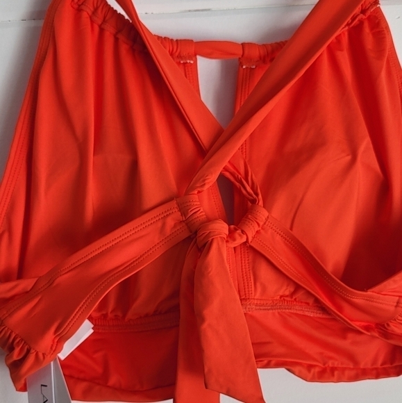 La Blanca High Neck Ruched Tie Back Halter Swim Top Size 18W - Picture 11 of 12